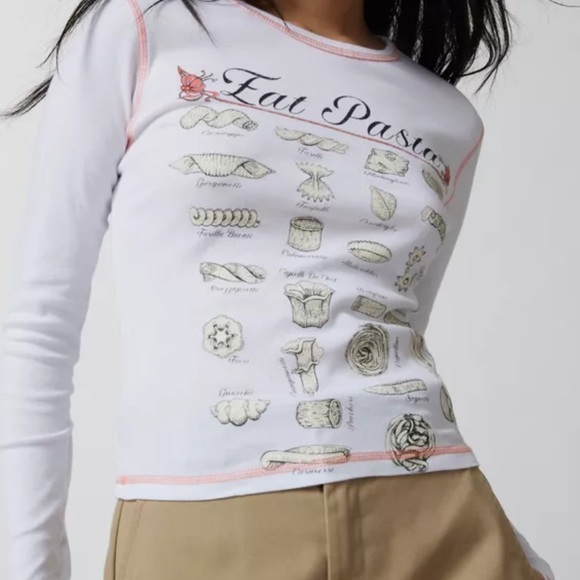 Urban Outfitters Tops - Urban Outfitters Eat Pasta Long Sleeve Tee